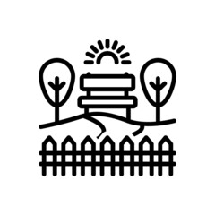 Black line icon for gardens