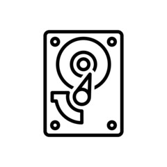Black line icon for disks