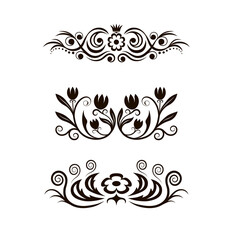 Flower pattern in tribal tattoo style