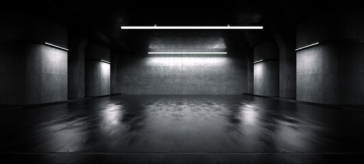 Advanced background High end scenario concrete wall 3D rendering booth Exhibition hall