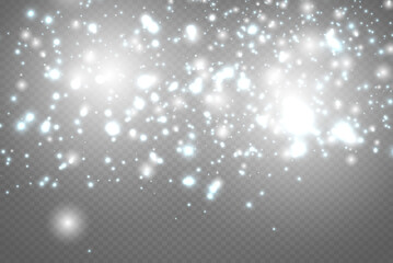 Flying dust particles on a black background