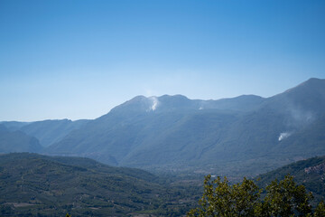 mountain landscape with clouds