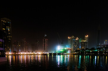 Fototapeta na wymiar city scape of Dubai, tall buildings of uae, skyscrapers of middle eat 