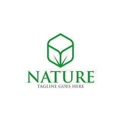 Leaf logo icon vector template. Simple design leaf logo.