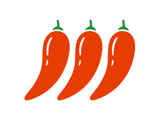 Red chili pepper. Chili level icon. Spice level mark extra hot. Spicy meter. Vector illustration isolated on white background.