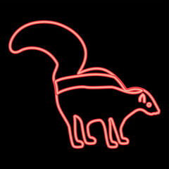 Neon skunk red color vector illustration image flat style