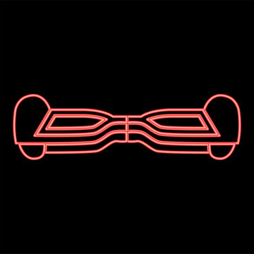 Neon gyroboard red color vector illustration image flat style