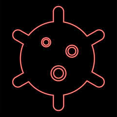 Neon virus red color vector illustration image flat style