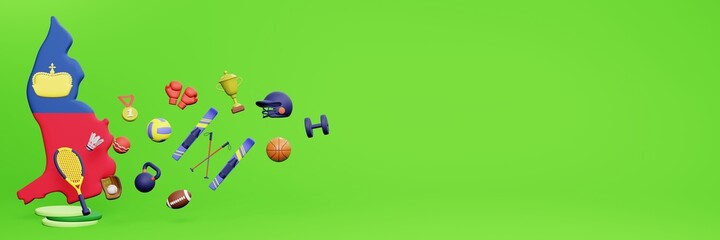 3d rendering of sports equipment in Liechtenstein for website cover