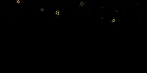 Falling Snow flakes golden pattern Holiday Vector
