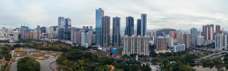 Fototapeta na wymiar Aerial view of landscape in Shenzhen city,China