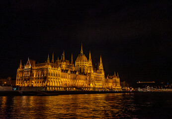Hungarian Parliament Building at night