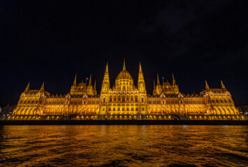 Hungarian Parliament Building at night