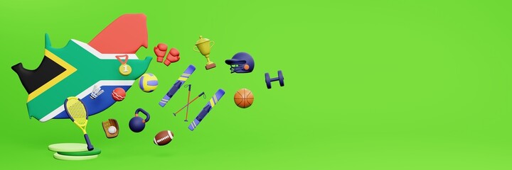 3d rendering of sports equipment in South Africa for website cover