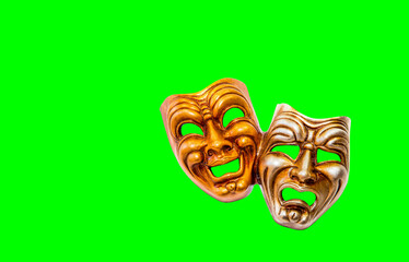 Comedy and Tragedy theatrical venetian mask isolated 