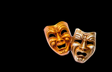 Fototapeta na wymiar Comedy and Tragedy theatrical venetian mask isolated 