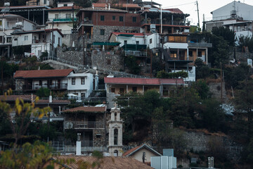 Fototapeta na wymiar Old beautiful town on the Cyprus mountains