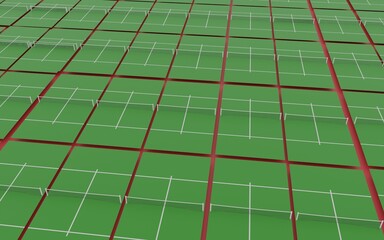 Padel court. Paddle court 3d render