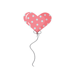 Balloon in the form of the heart in polka dot pattern. Love and Valentine's day concept.