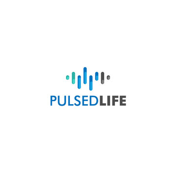 Simple pattern colored PULSED LIFE logo design