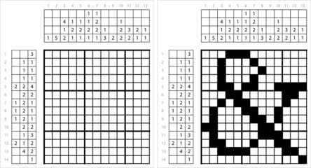 Fototapeta premium Ampersand Icon Nonogram Pixel Art M_2112002