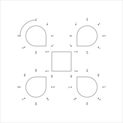 Looped Square Icon Connect The Dots M_2112001