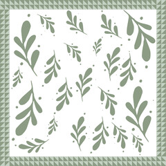 scarf pattern design on red. Geometric ornament with frame, border. Bandanna, shawl, scarf, tablecloth design for textile fabric print 