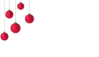 New year christmas garland of red balls on white background