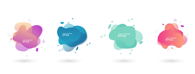 Modern Set of infographi abstract Objects and curved Gradient abstractive design used for Options, banners, presentations, charts, flow Template.