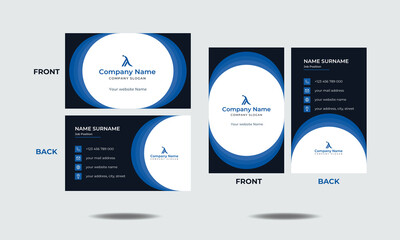 Creative Black Blue elegant business card 