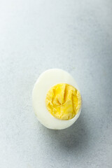 Assorted boiled eggs on the table