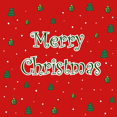 pattern red background with the inscription merry christmas