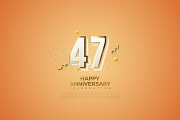 47th anniversary background illustration with colorful number.