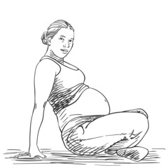 pregnant woman vector sketch