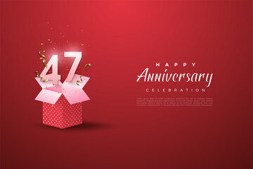 47th anniversary background illustration with colorful number.