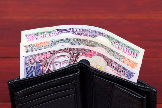 Mongolian Money In The Black Wallet