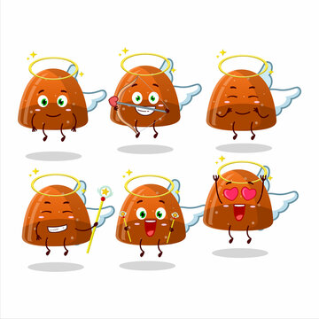 Orange jelly gummy candy cartoon designs as a cute angel character