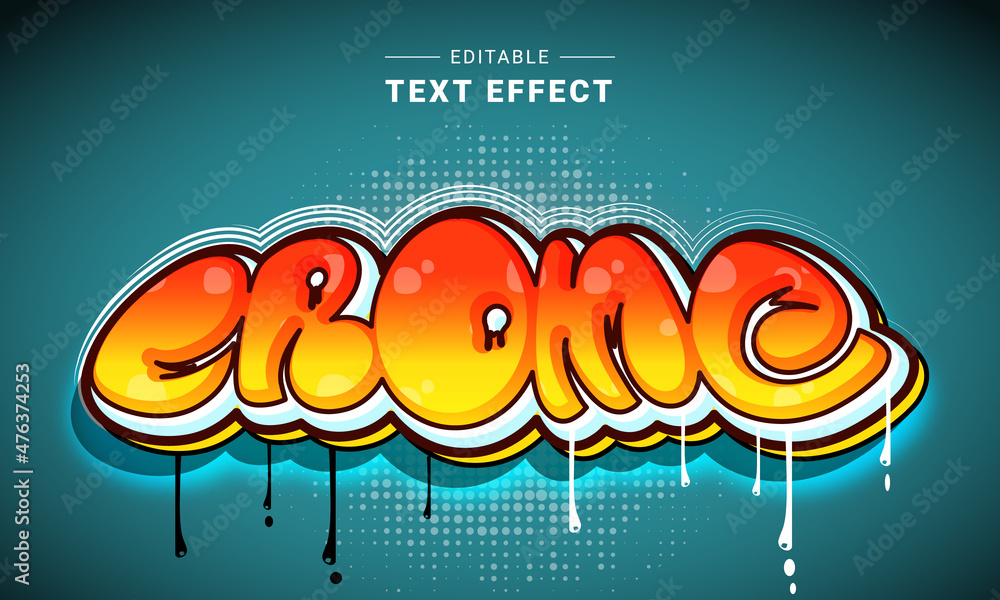 Poster editable text style effect - graffiti text style theme.