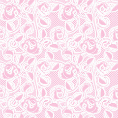 Ornamental beauty lace pink background, floral pattern