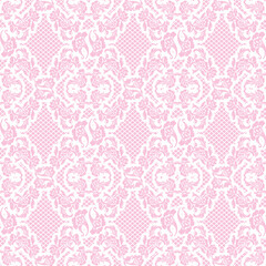 Ornamental beauty lace pink background, floral pattern