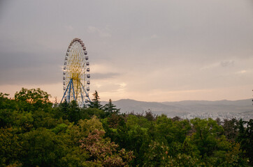 ferris wheel at sunset