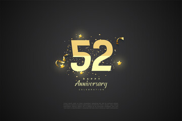 52nd anniversary background with colorful number.