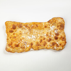 Hand made fresh bread isolated on white background