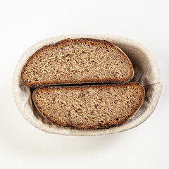 Hand made fresh bread isolated on white background