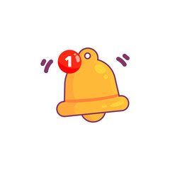 red notification yellow bell icon cartoon art