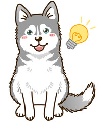思い付くシベリアンハスキー（シルバー＆ホワイト）