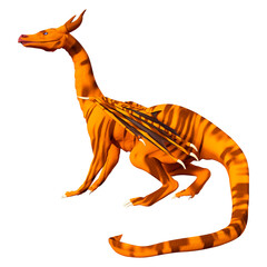 3D Rendering Fairy Tale Dragon on White