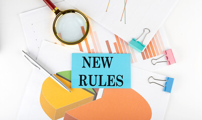 NEW RULES text on the sticker on the paper diagram