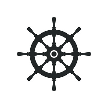 Helm wheel ship graphic icon. Steering wheel sign isolated on white background.  Vector illustration