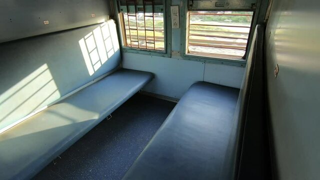 Empty seats of long distance express train, India